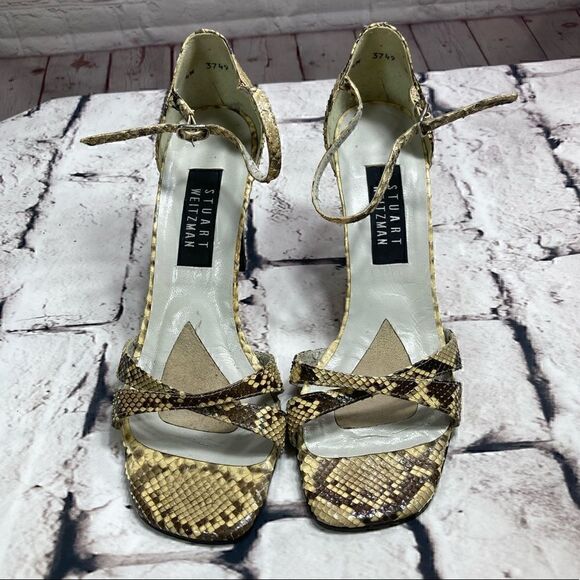 8 STUART WEITZMAN so sexy Python skin Sandals GUC - Picture 2 of 15